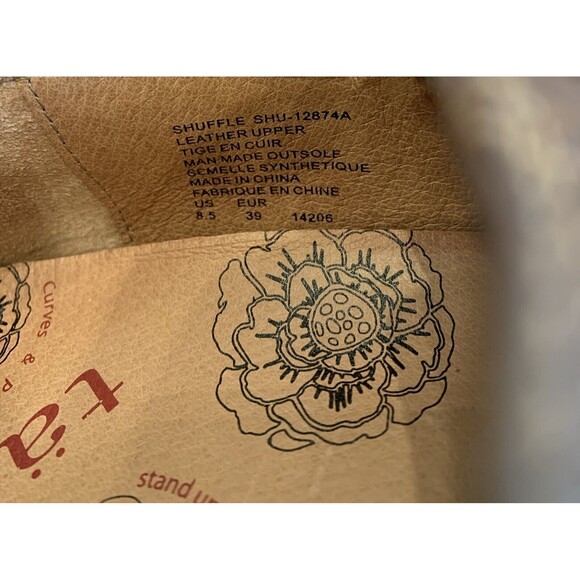 TAOS Leather Shuffle Clogs Mules Shoes Lt Brown Low Heel Women's 8.5 EUR 39 Boho - Picture 7 of 9